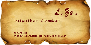 Leipniker Zsombor névjegykártya